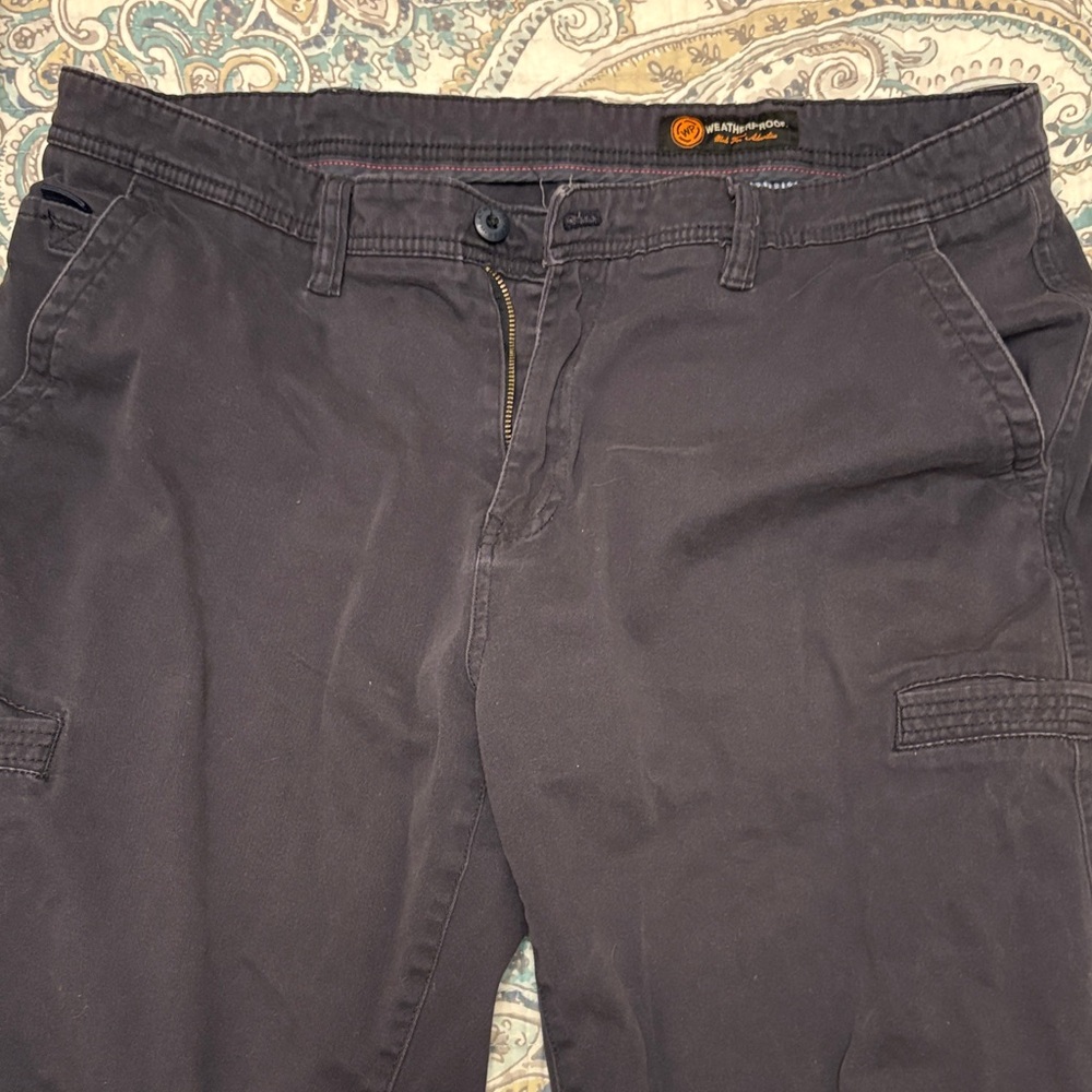 Weatherproof Men’s Charcoal Utility Cargo Pants 38x30 Casual Outdoor Straight Fi